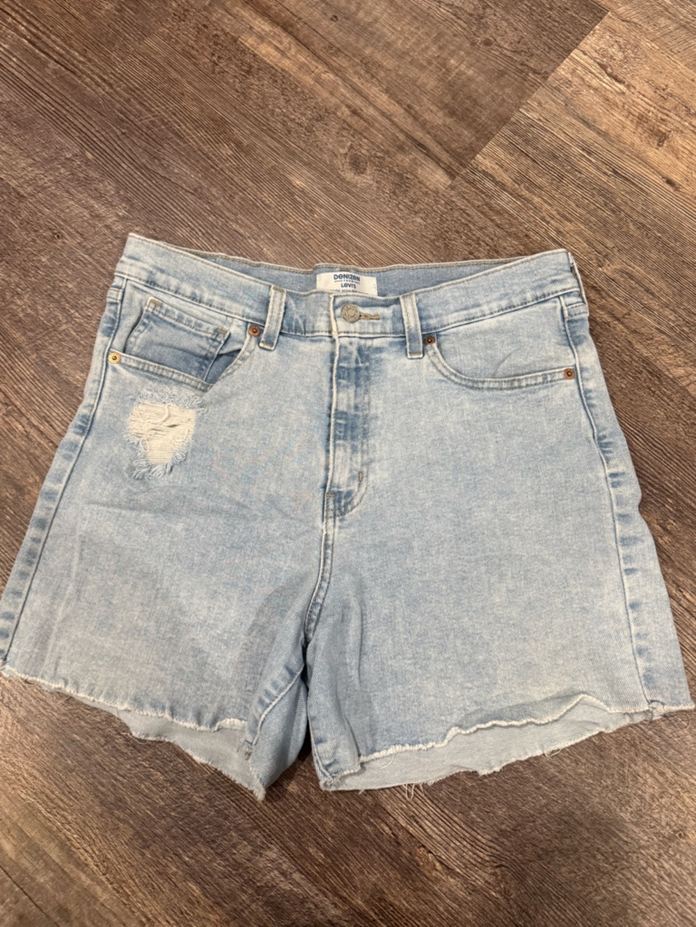 Levi’s High Rise Light Wash Jean Shorts